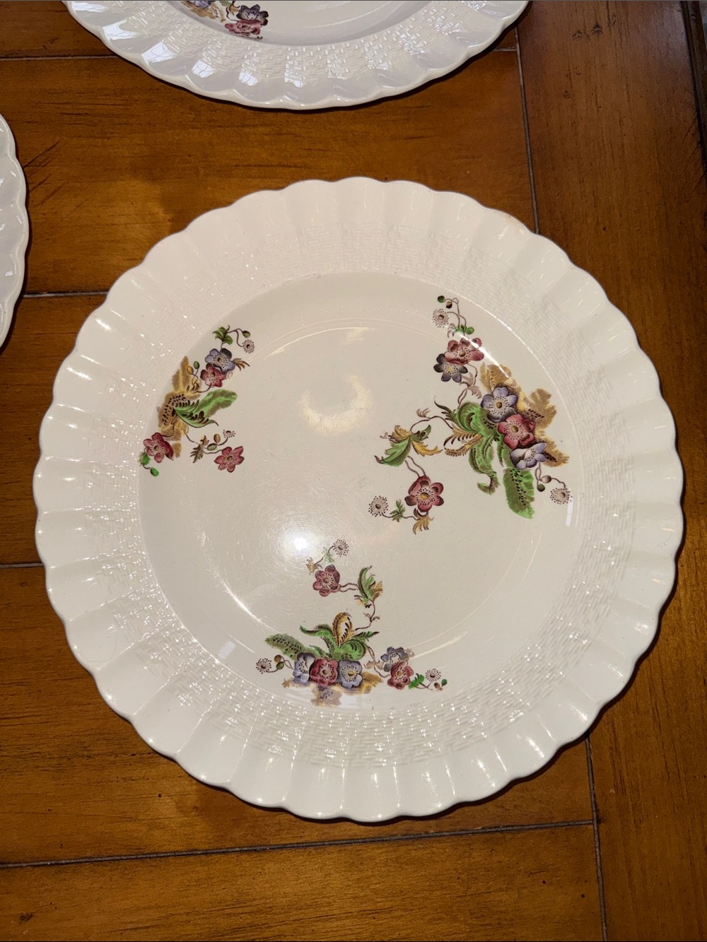 Vintage Copeland Spode "Wicker Lane" Dinner Plates - Set of 5 - Made in England